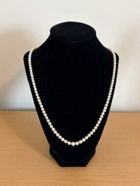 JKa 24-Inch Pearl Necklace with Sterling Silver Clasp.